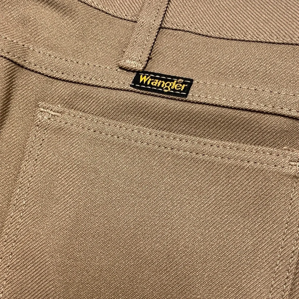 Vintage Wrangler Western Cowboy Brown Pleated Polyester Dress Slacks Men's 42x30